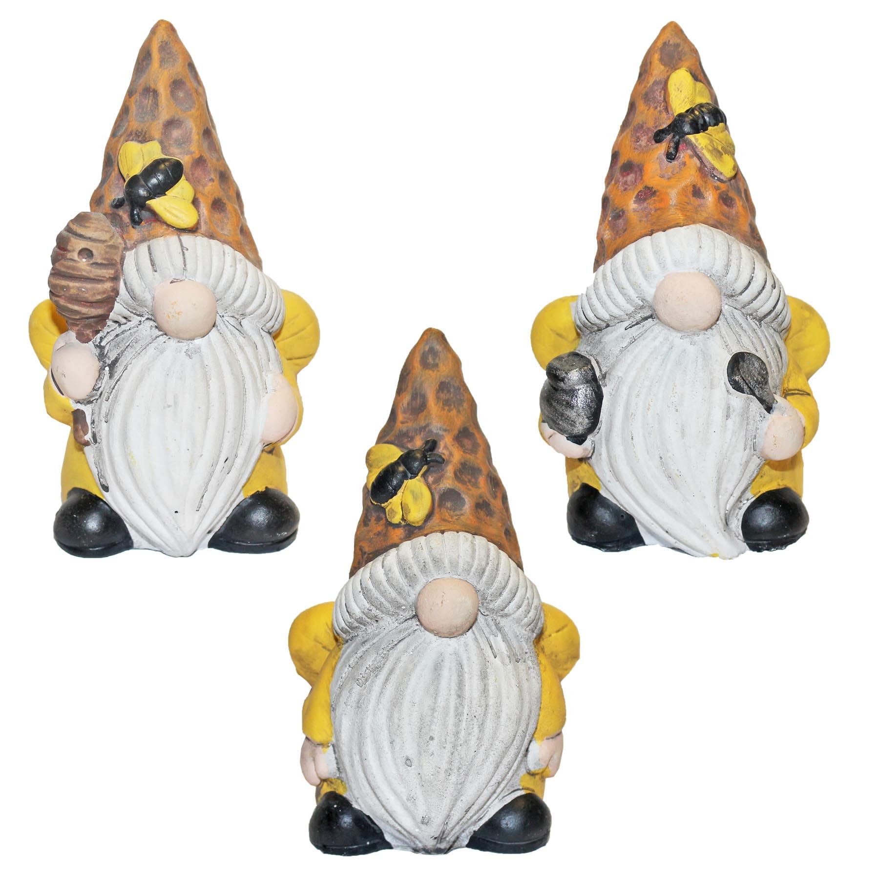 Widdle Gifts Garden Gonk with Beehive Set of 3 Mini Garden Ornaments - 3411