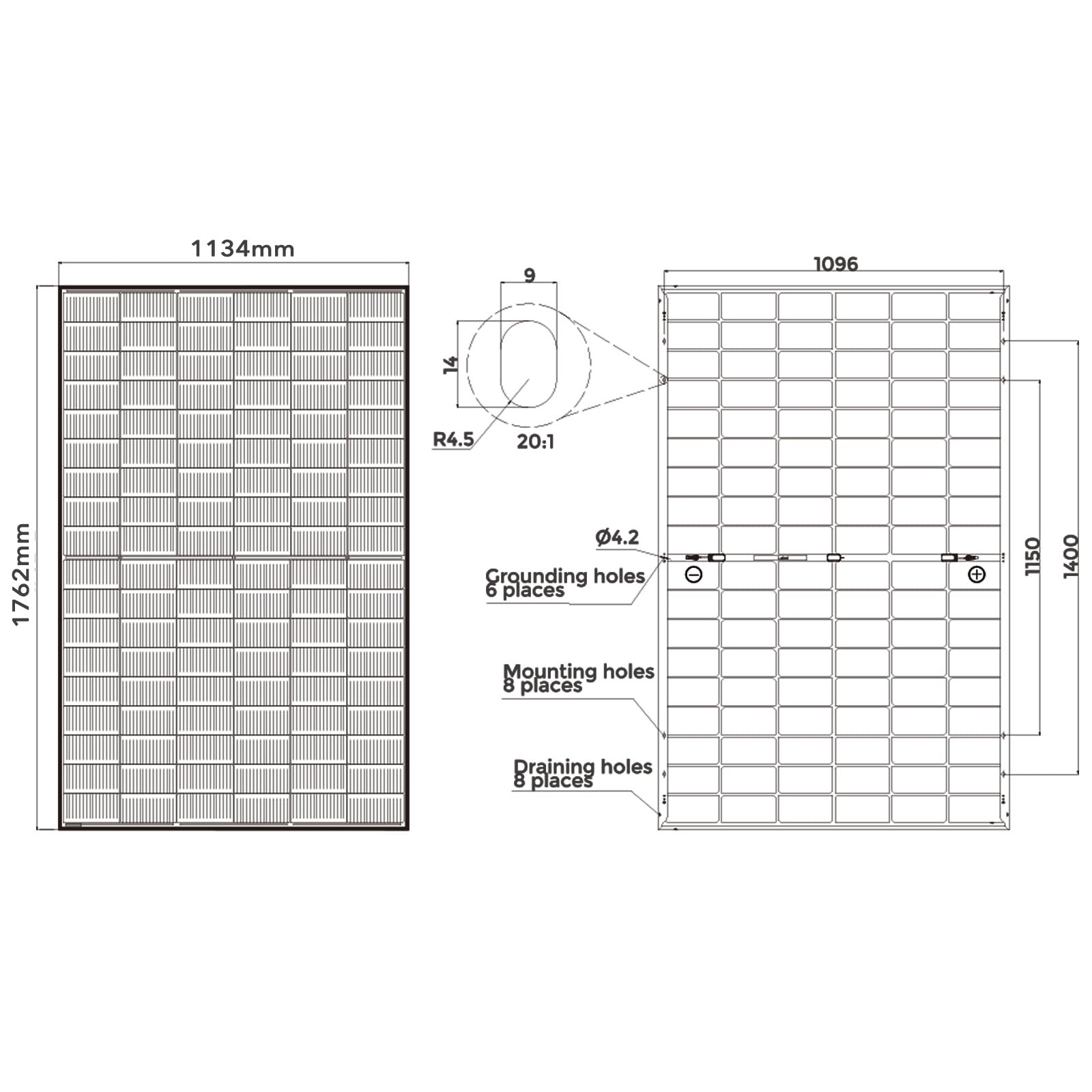 JA Solar® Pannello solare bifasico monocristallino, 440 W, Black Edition, ideale per camper, casette da giardino, barche (Mono 440 W, 36 V, per sistemi PV da 24 V)