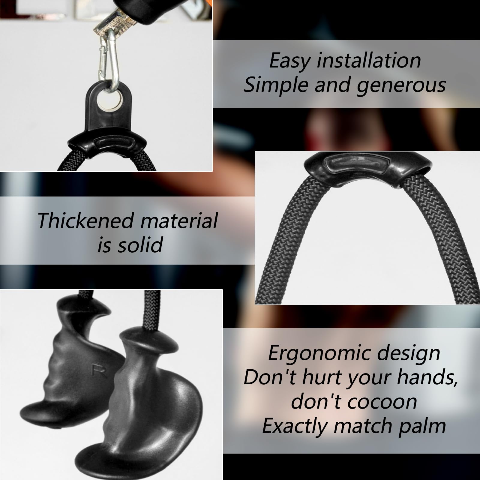 Corda Per Tricipiti Con Impugnatura Ergonomica - Antiscivolo | Allenamento Cavo - Foto 2