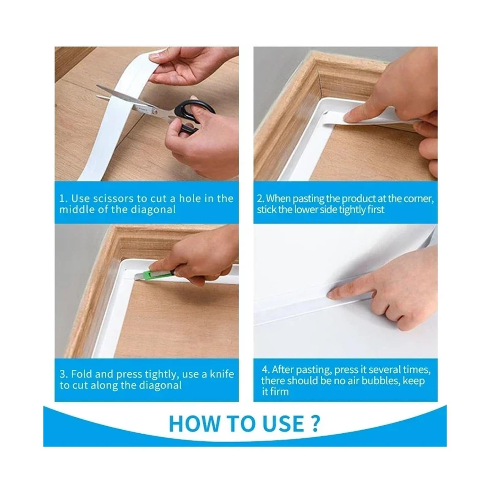 Nastro sigillante, 2 Rotoli di Nastro sigillante Autoadesivo Mastice for Bagno, WC, Adesivi murali angolari(Gray,2mx2.2cm)