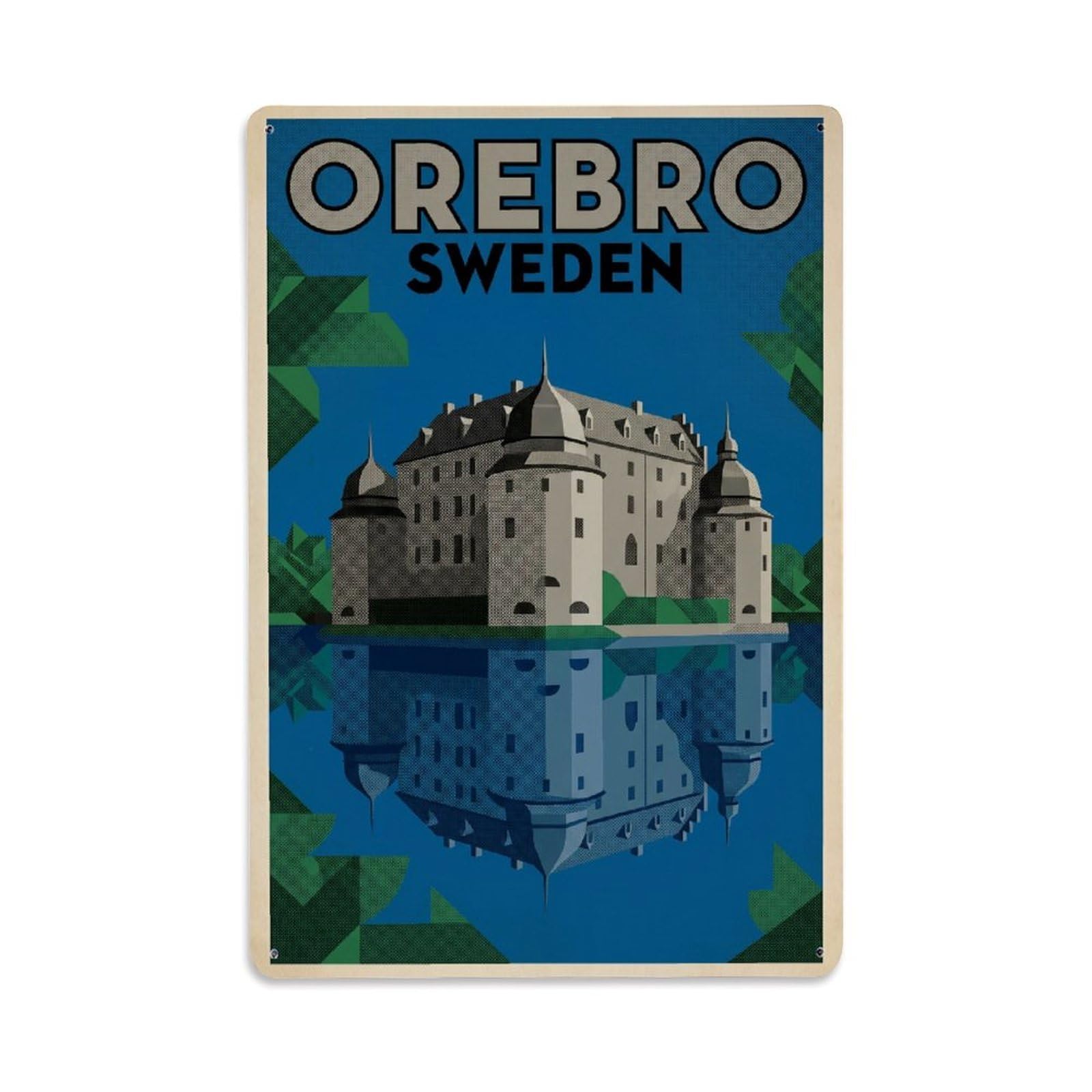 Travel Retro Sweden Orebro Metal Tin Sign