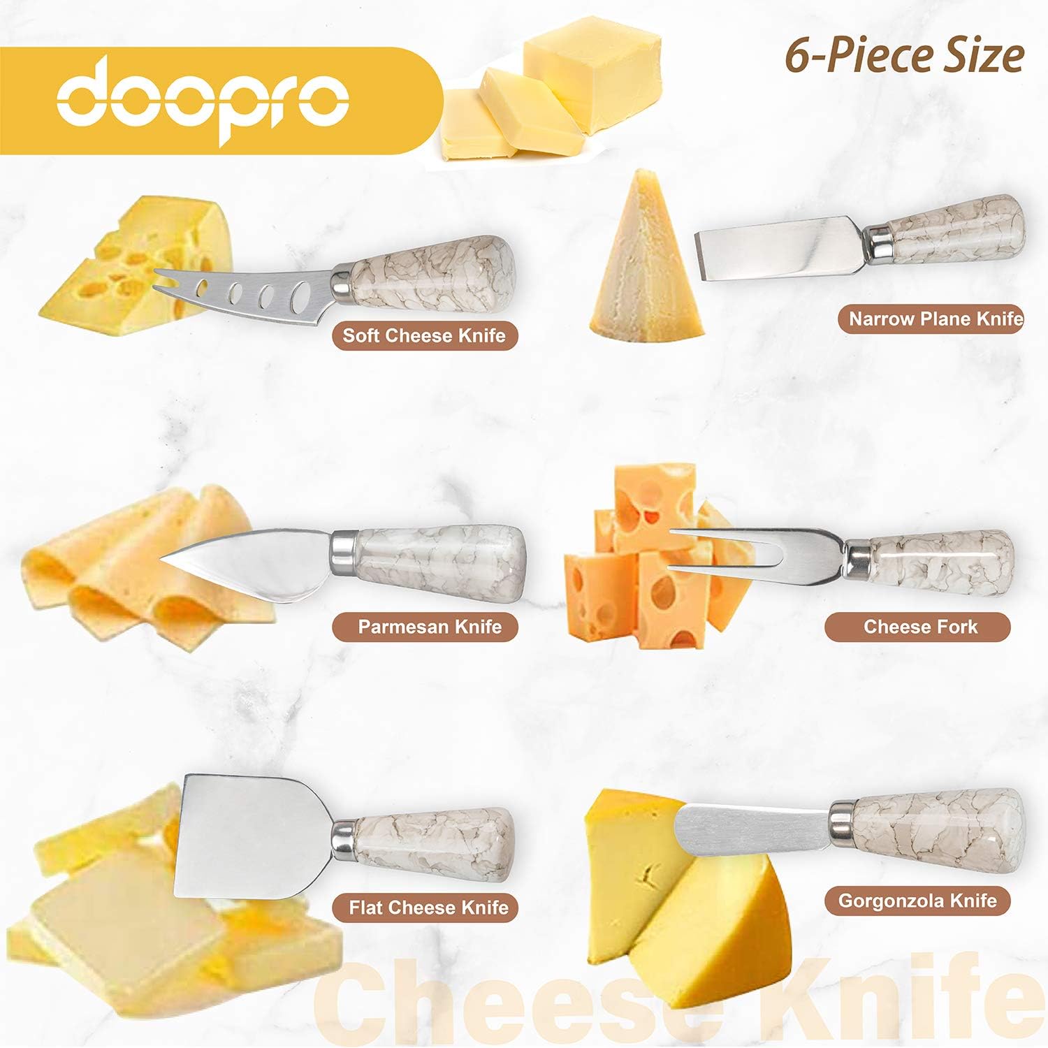 ❤ Crazy Deals Cheese Knife Set, Halloween Gift Cheese Knives 6-Pieces Stainless Steel Cheese Knife Collection with Cheese Slicer and Cheese Cutters (Ceramic handle Gift-Ready) Amazing 🔥 Cheese Knife Set, Halloween Gift Cheese Knives 6-Pieces Stainless Steel Cheese Knife Collection with Cheese Slicer and Cheese Cutters (Ceramic handle Gift-Ready)