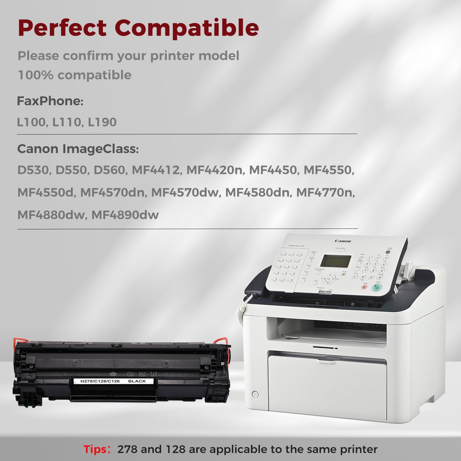 2-Pack Canon 128 / 3500B001AA Compatible Toner Cartridges - For ImageClass D550, D530 Printers