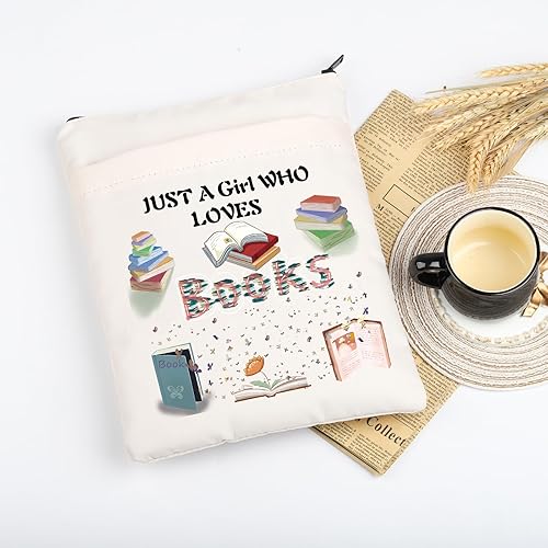 Miniatura 4 de Just a Girl Who Loves Books Sleeve for Book Lover Book Nerd Bookworm Protector de libro con cremallera