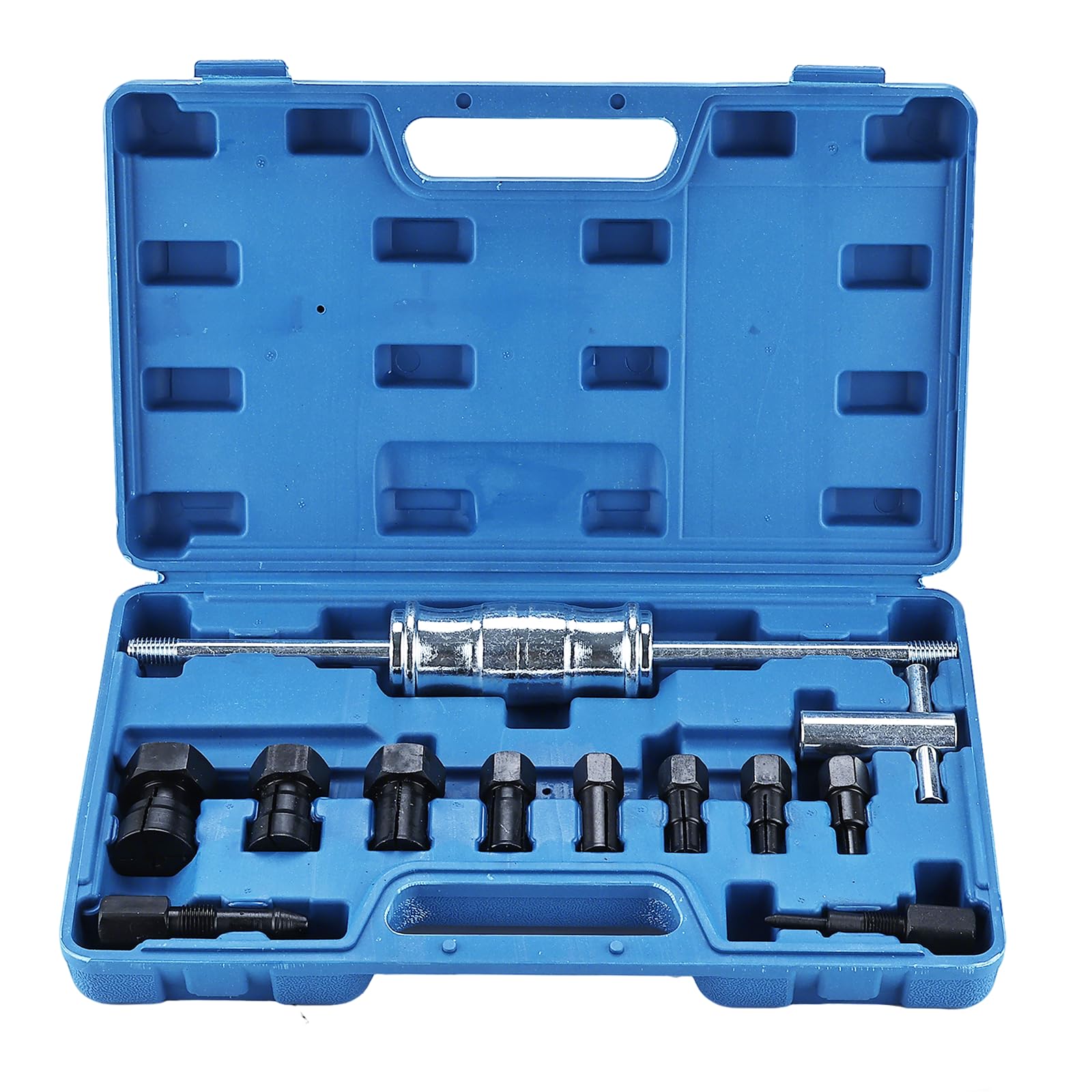 FreeTec Kit Extractor Rodamientos Internos, 8mm-32mm Extractor Rodamientos y Cojinetes Ciegos con Colletes Expansibles & Martillo Deslizante, Extracción Rodamiento Interior para Coche Moto (Azul)