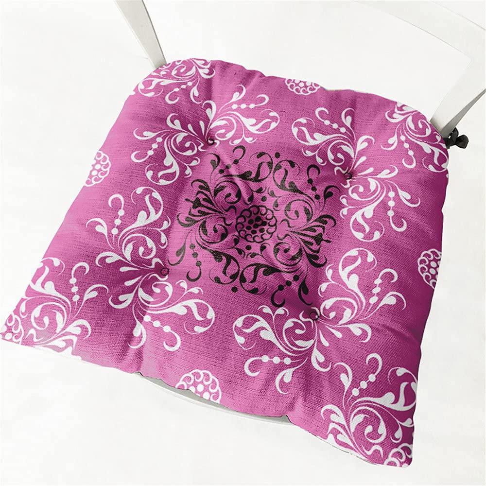 Treer Padded Cushion Chair Seat Pads With Ties - Quilted Design for Dining Living Room Office Chair Kitchen Indoor Soft and Comfortable (Light purple,40x40cm)