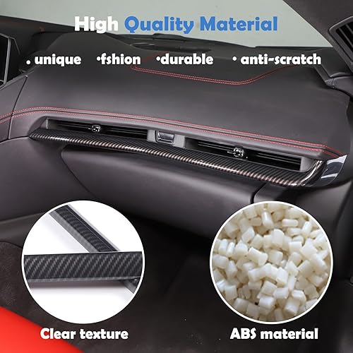 Miniatura 5 de CHEAYAR Cubierta de tablero de control compatible con Chevrolet Corvette C8 Stingray 2020-2023, cubierta de tira de tablero de consola ABS