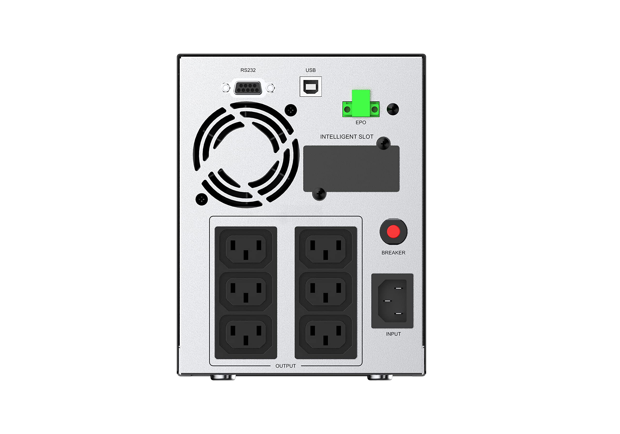 Atlantis A03-HP3003P Gruppo di Continuità Onda Sinusoidale Pura 2000VA 1400W Line Interactive, display LCD, porta USB-HID, 6 uscite IEC, 2 batterie 12V-9Ah, porta seriale RS232, slot per SNMP, softwar