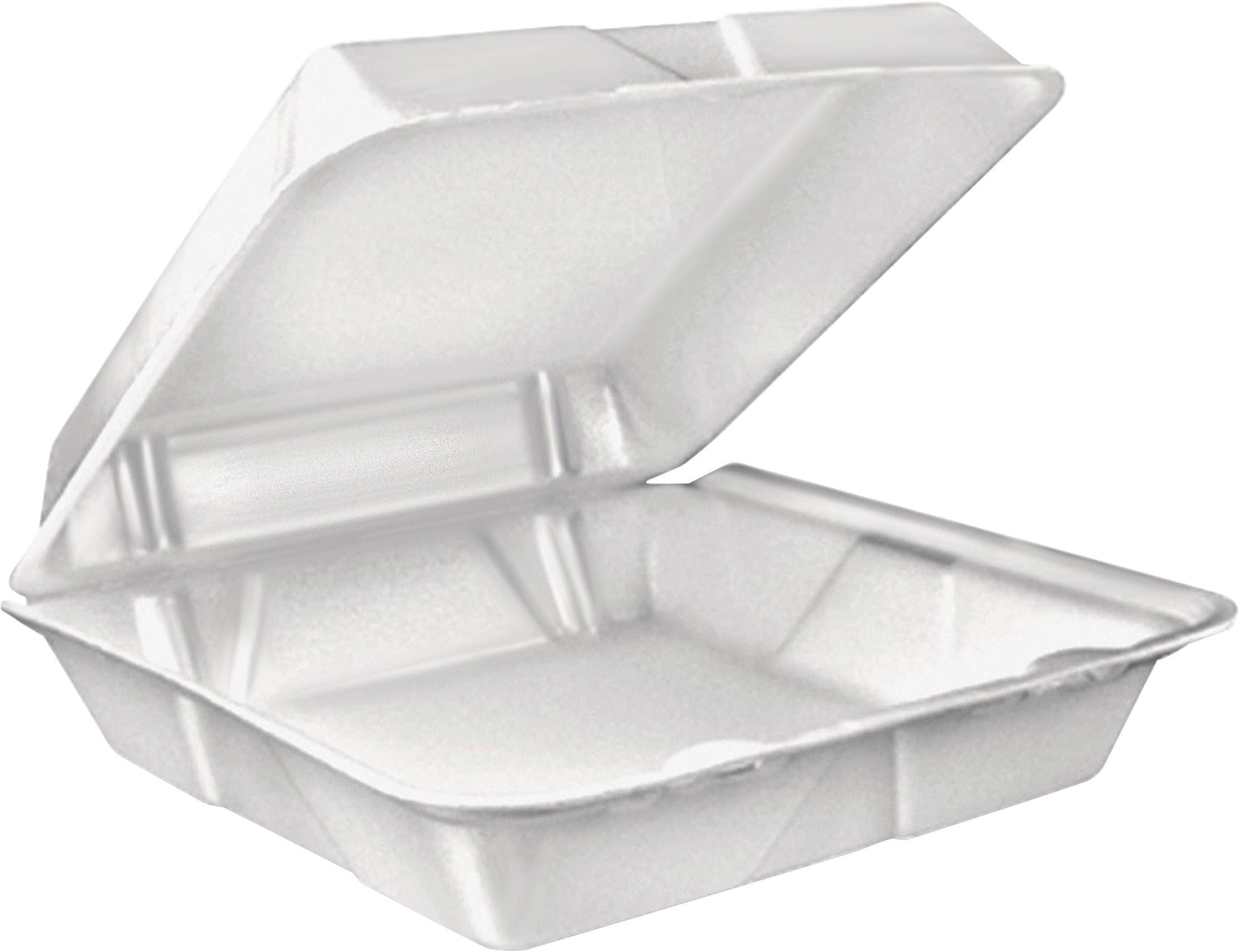 DRC90HT1R Dart 90HT1R Lg Foam Hinged Container, 9 Inches (Case of 200), White