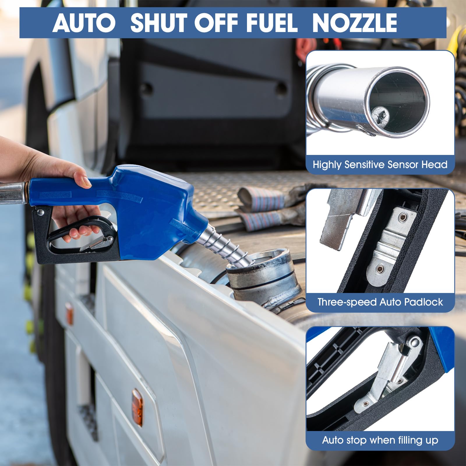 Bomba de Transferencia Diesel 45L/Min Bomba Aceite Extracción 12V 260W Kit de Bomba Extractora Eléctrica Portátil para Transferencia de Diesel con Boquilla de Auto Apagado y Mangueras