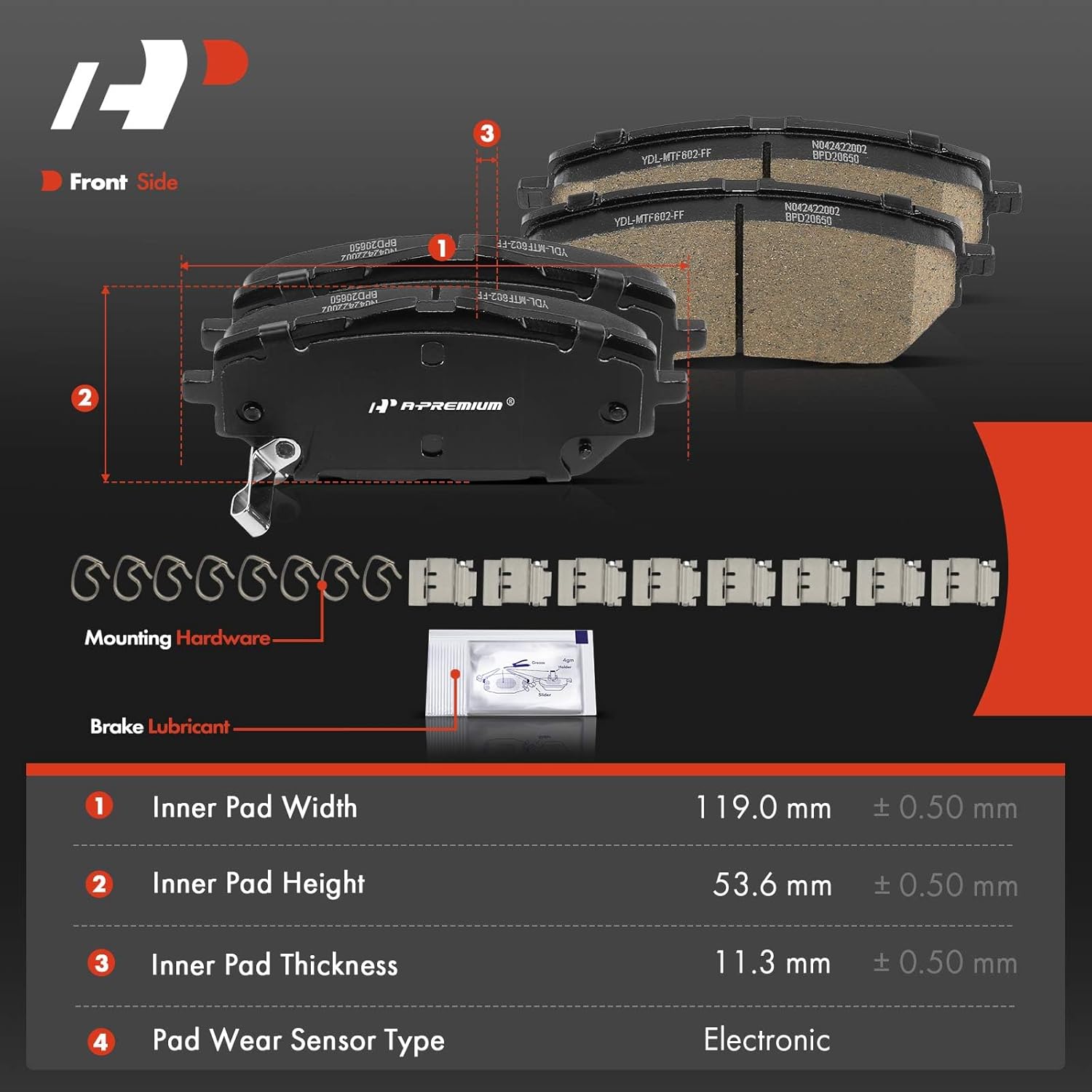 A-Premium Front Ceramic Brake Pads Set Compatible with Toyota Models - C-HR CHR 2018 2019 2020 2021 2022, 4-Pack