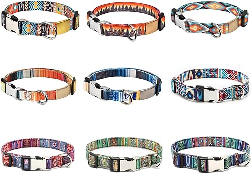 Miniatura 3 de Collar de perro personalizado con placa de nombre, sin ruido, collares de perro personalizados de nailon suave con etiqueta de identificación para