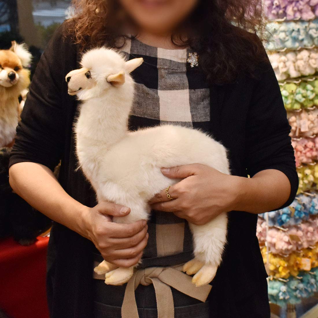 Pluszowe zwierzątko Lama, białe, 35 cm wys. / 30 cm dł.