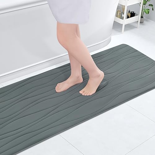 Miniatura 175 de Buganda - Alfombra de baño de espuma viscoelástica 24x16, tapetes de baño extra suaves y absorbentes, antideslizantes y lavables a máquina para el