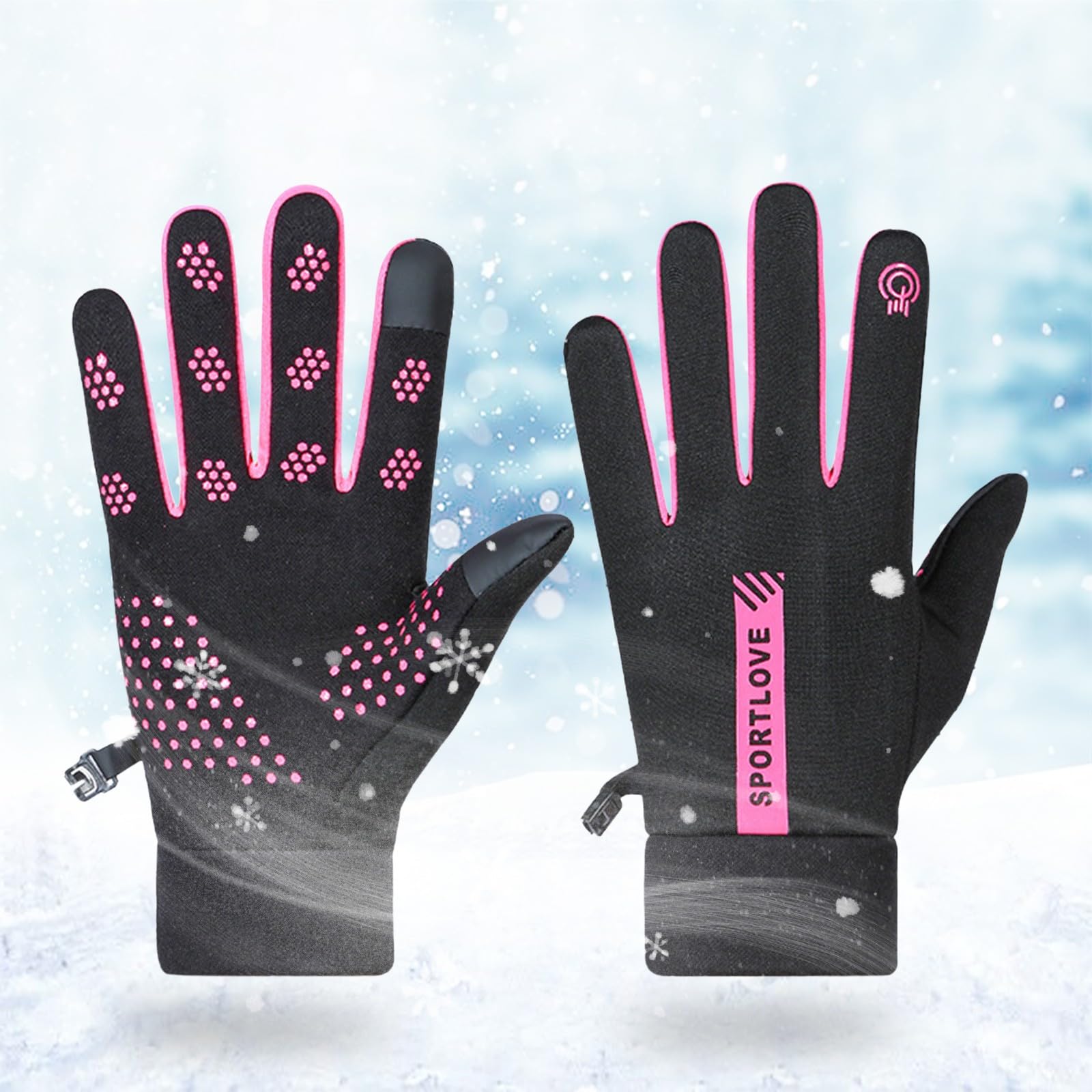 Guanti Invernali Donna Touch Screen - Caldi In Velluto, Antivento, Per Sci, Moto E Running, Beige