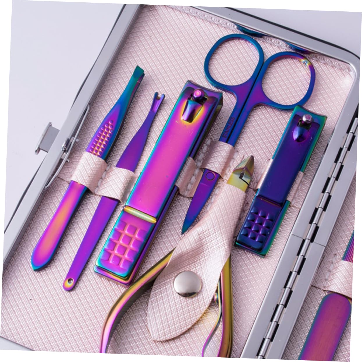 Set di Tagliaunghie Professionale 15 Pezzi in Acciaio Inossidabile | Strumenti per Manicure, Uso Salone e Casa, Design Ergonomico, Limatura e Rifinitura delle Unghie