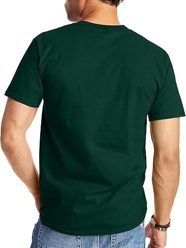 Vista 2 de Hanes Beefy-t - Camiseta clásica de algodón pesado para hombre, paquete de 1 o 2unidades, disponible en tallas Tall