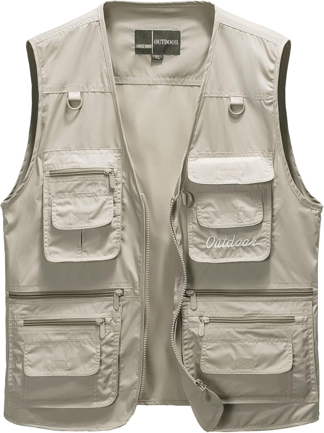 Kamizelka bez rękawów Męska kamizelka z wieloma kieszeniami Top bez rękawów Outdoor Fishing Camping Multi Travel Kamizelka turystyczna(XX-Large)