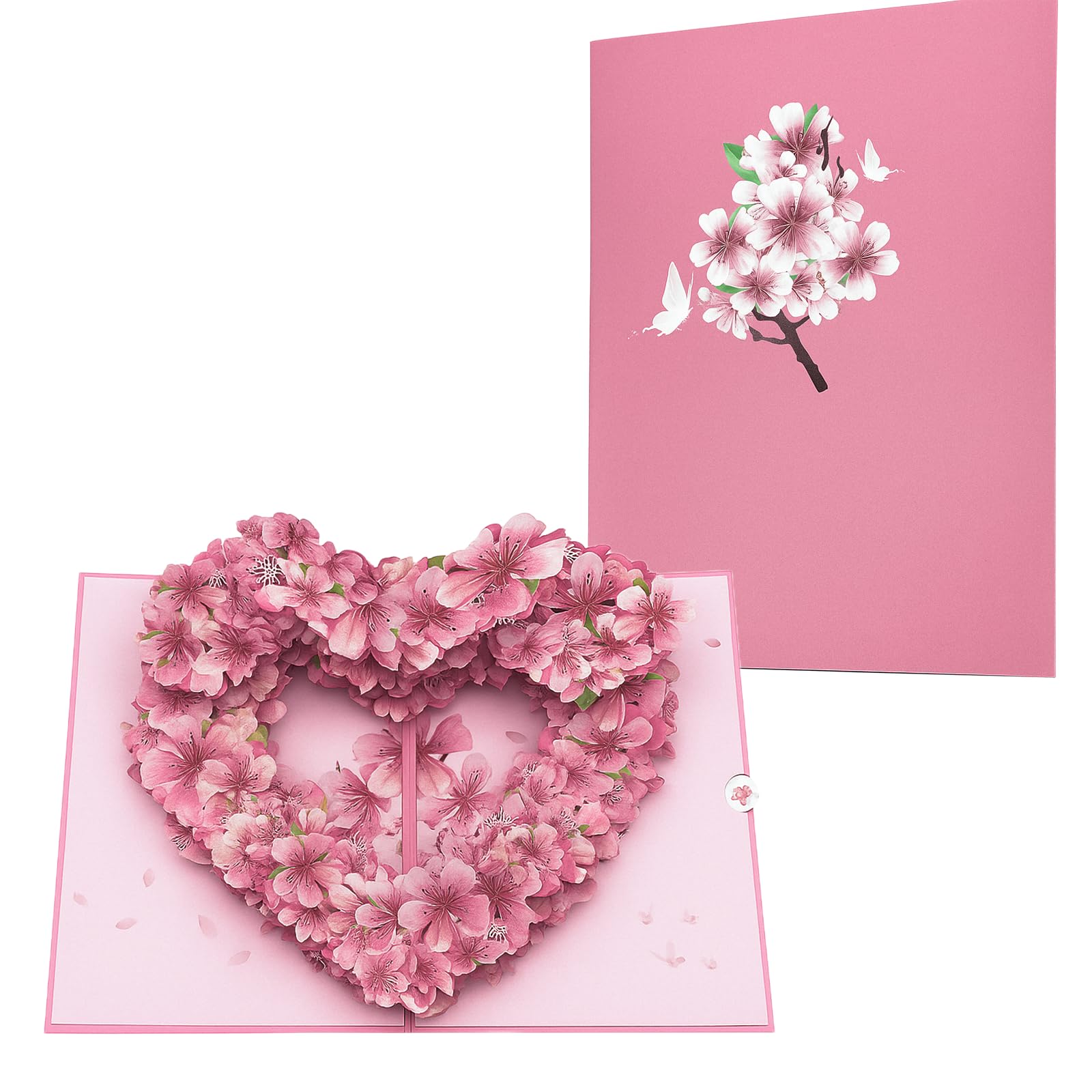 Carte Pop-Up Rose Cerisier, Pop Up Carte 3D, Carte De Vœux Romantique