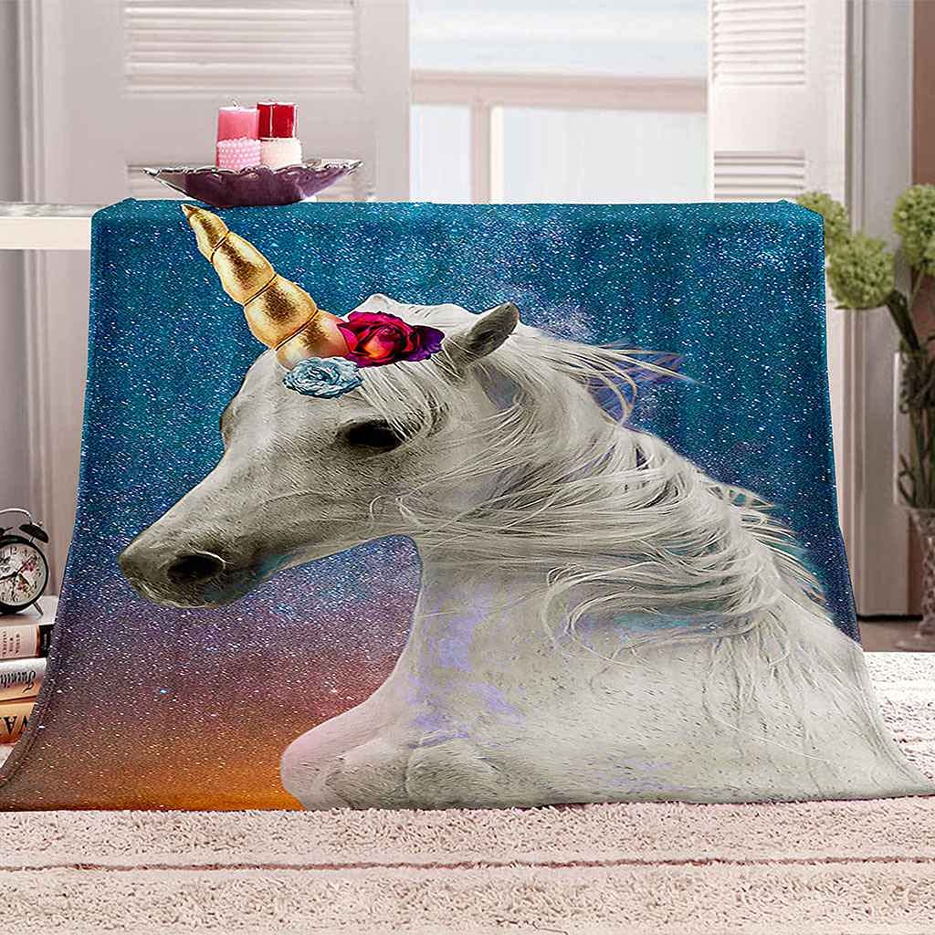 Couverture canapé motif cheval 3D pour réchauffer vos soirées cocooning en famille