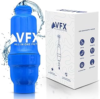 VFX All-in-One Portable Water Filter – Survival Water Purifier for Camping, Hiking, Backpacking, and Emergency Preparedness with Gravity System