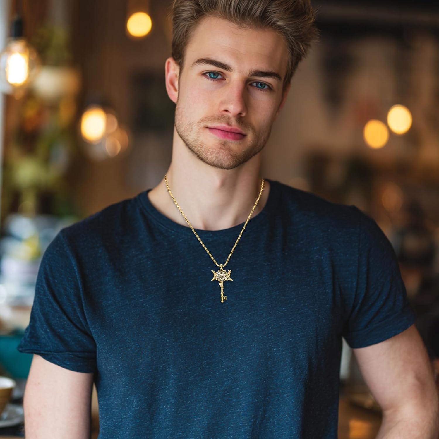 Hecate Key Necklace Hekate Triple Moon Goddess Pentagram Wheel Key Pendant 925 Sterling Silver Hecate Wiccan Pagan Magic Witchcraft Tetragrammaton Amulet Jewelry Gifts for Women Men - Image 7