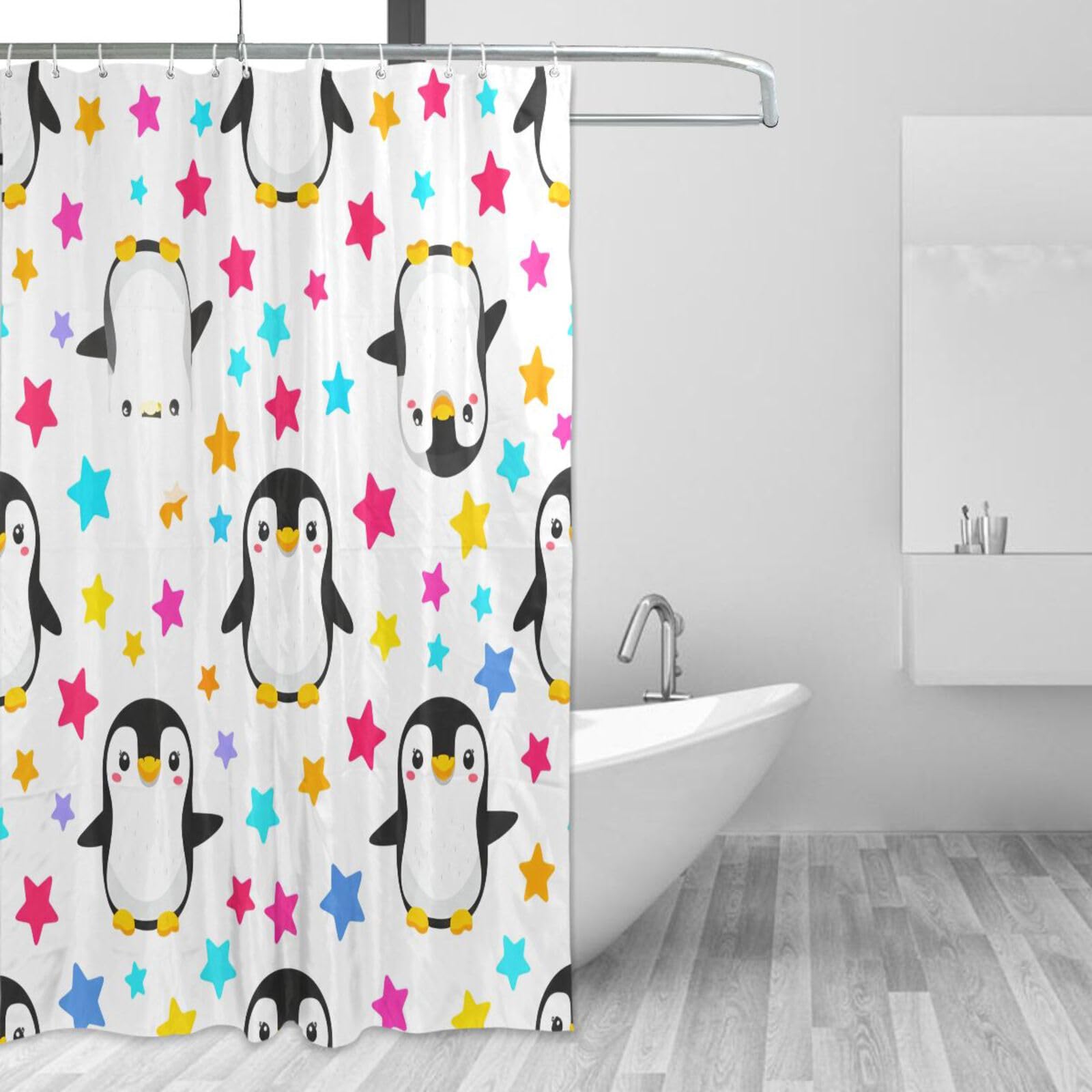 Rideau de douche résistant en tissu imperméable 157 x 183 cm lavable en machine