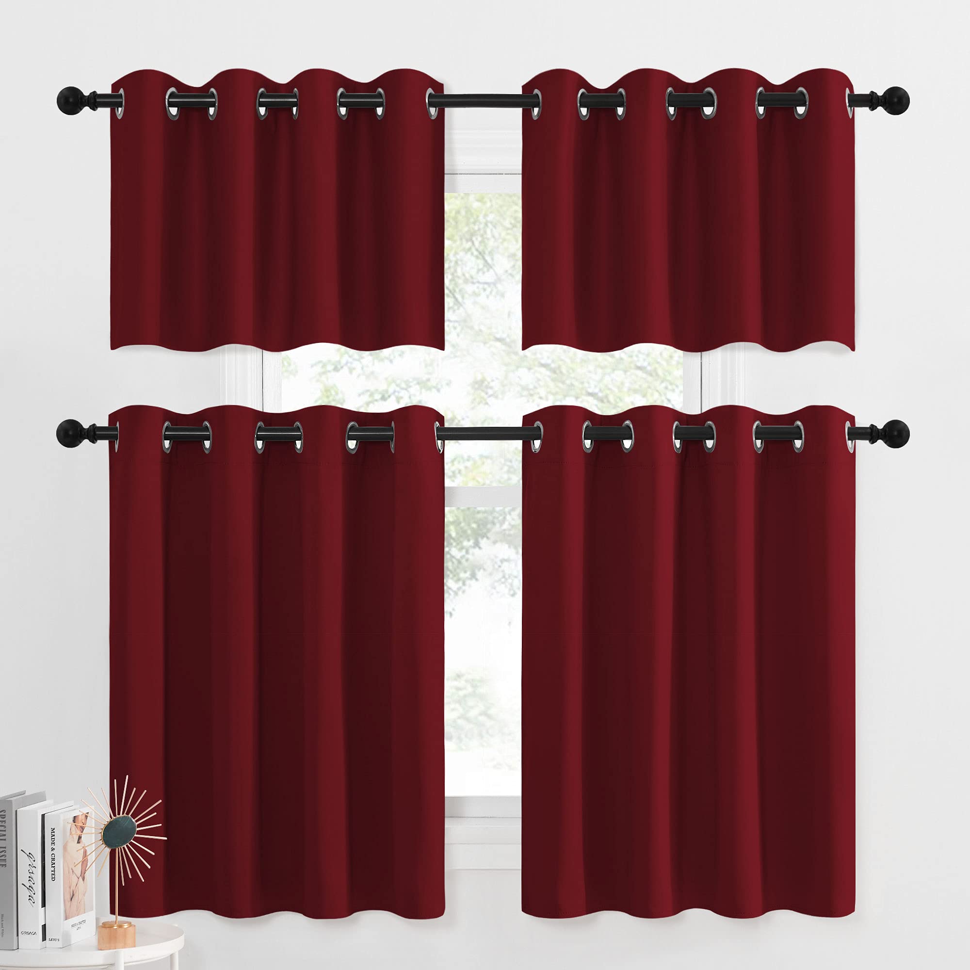 NICETOWN Blackout Curtains For Kitchen - Burnt Orange, 29x30 Inch, 2 Panels, Room Darkening Energy Saving Drapes - View #6