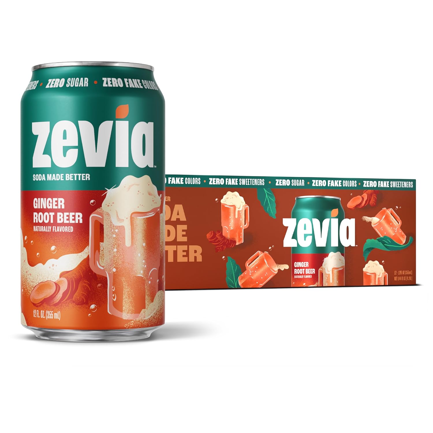 Zevia All Natural Soda, Orange, 12-Ounce Cans (Pack of 24), 12 Fl Oz (Pack of 24)
