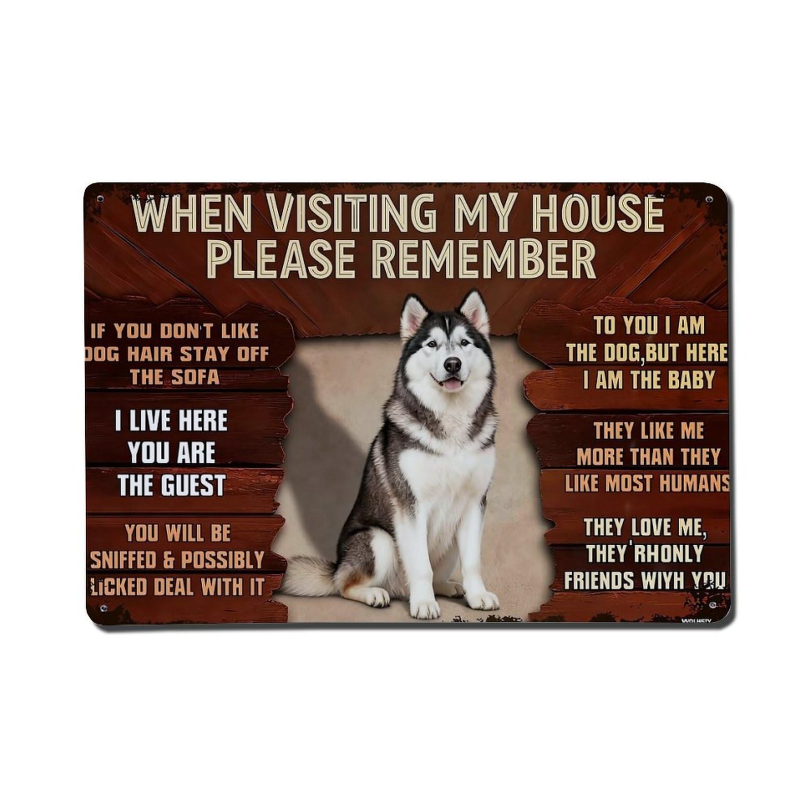 Dog Hair Warning Sign_2 Metal Tin Sign Plaque