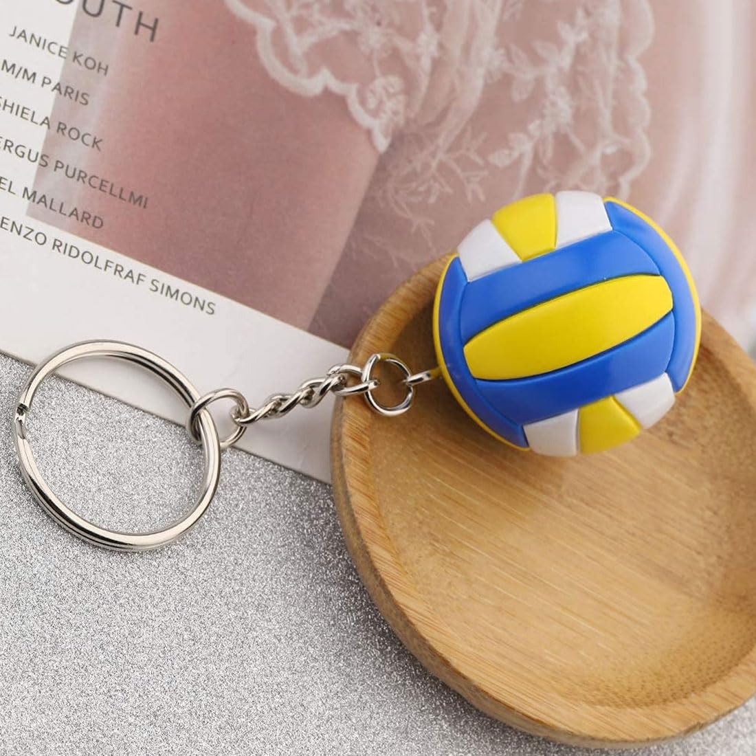 Portachiavi Pallavolo 2 PCS Mini Portachiavi da Basket Sportivo Ciondoli Borse Regali Atleti