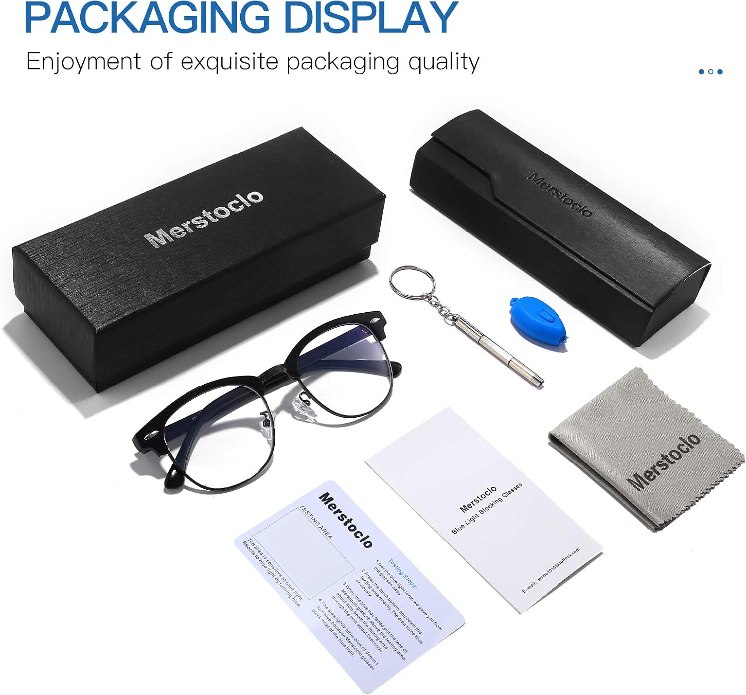 Blue Light Blocking Glasses Women, Semi-Rimless Clear Lens, Professional Computer Game Eyeglasses for men, Anti Eyestrain and Better Sleep (Black Frame) - Image 5