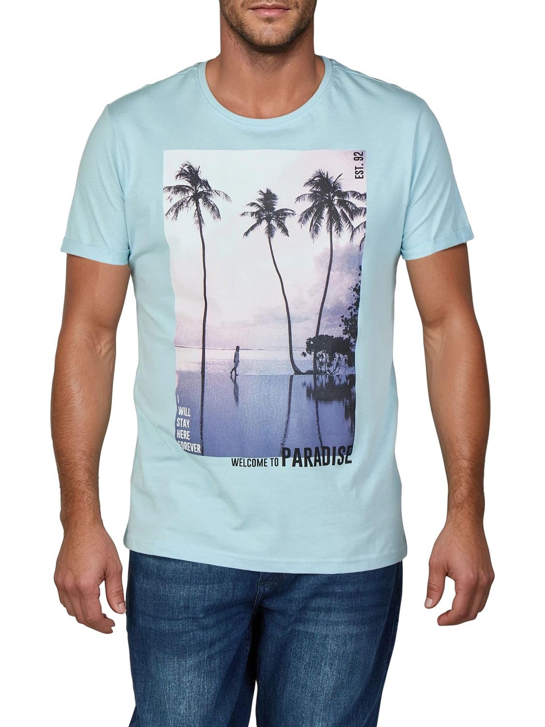 riverso RIVLukas Lot de 4 t-Shirts pour Homme Impression Photo Col Rond Manches Courtes T-Shirt Regular Coton, Mélange de 6 Couleurs, XXXL