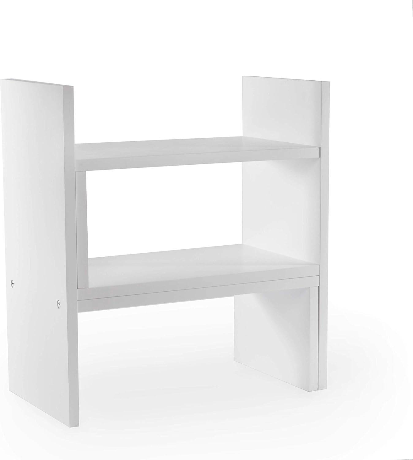 Multipurpose Desk Storage Organiser White Adjustable Racks, Shelves