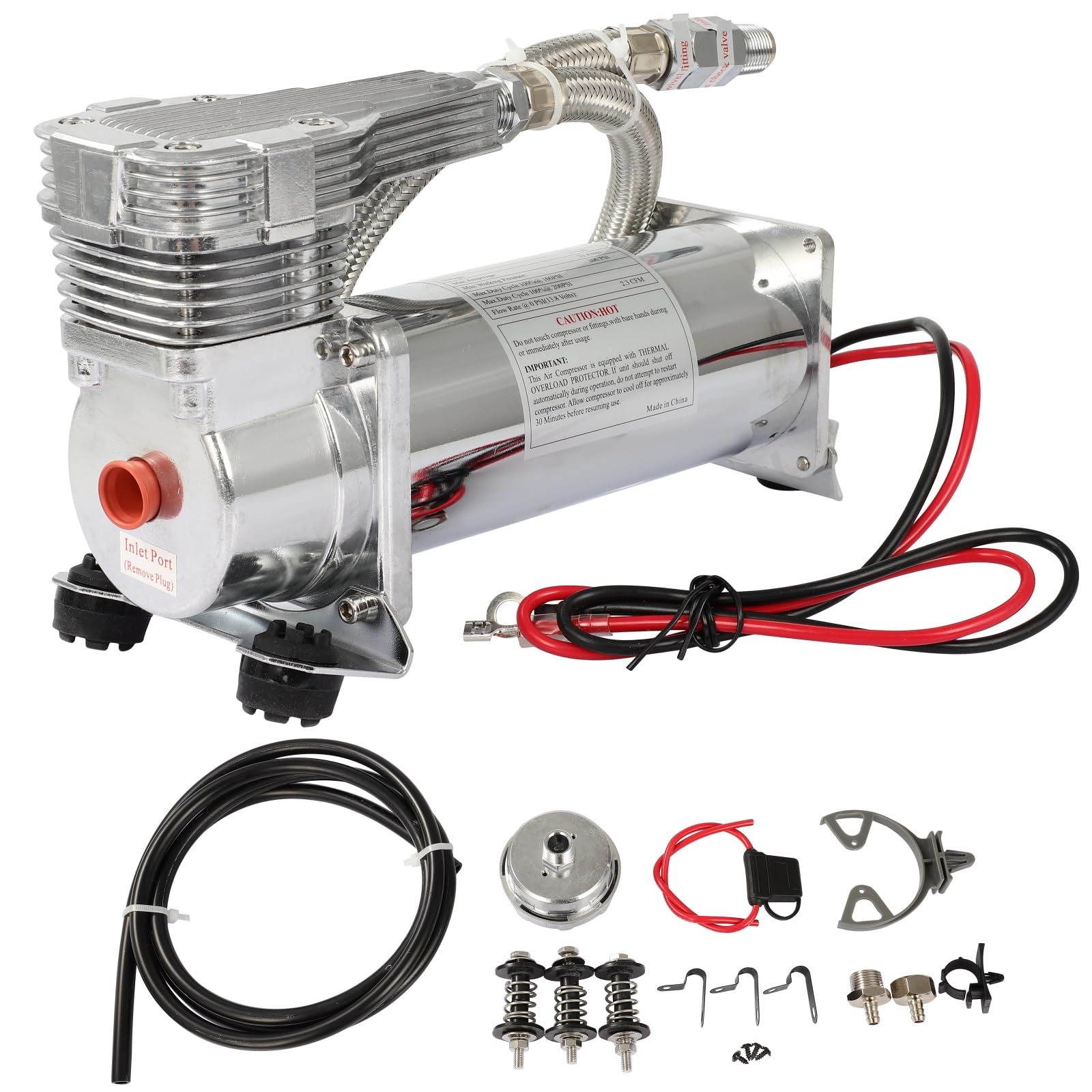 STAYTOP Air Horn Compressor 200 PSI Heavy Duty Train Air Horn/Air Ride Suspension Compressor for Off-Road Vehicles, Bicycles, Motorcycles, RVs, ATVs and Trucks, Balls, Inflatable Boat