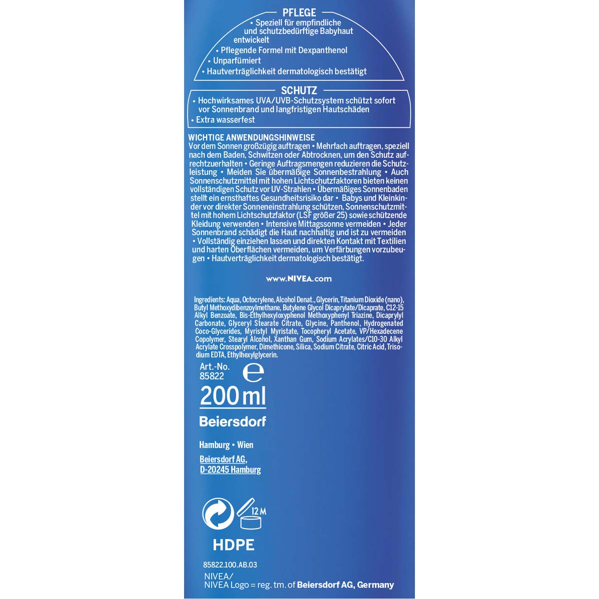 Nivea Sun Baby PFL Sonnenmilk 50+, 1er Pack (1 x 200 ml) – Ansicht 2
