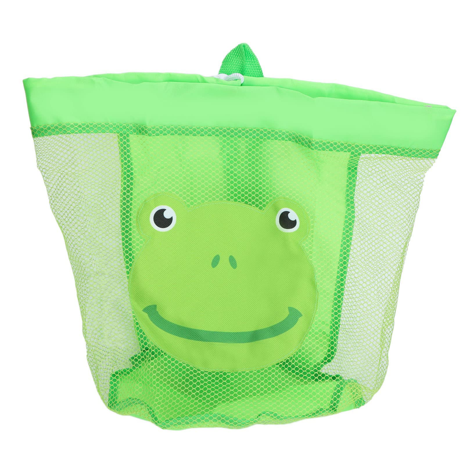 Drawstring Beach Backpack, Large Mesh Beach Bag Quickly Dry Kids Toy Breathable Beach Mesh Bag with Shoulder Strap for Travel Child Swim Pool Travel Sandy Shoes Wet Towels (Green)