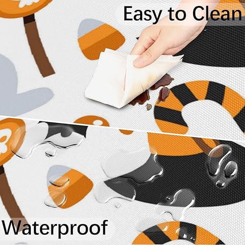 Miniatura 5 de KOBLEN Bat Candy - Mantel de Halloween para exteriores con agujero para paraguas, impermeable, con cremallera, redondo, ajustable, con elástico,