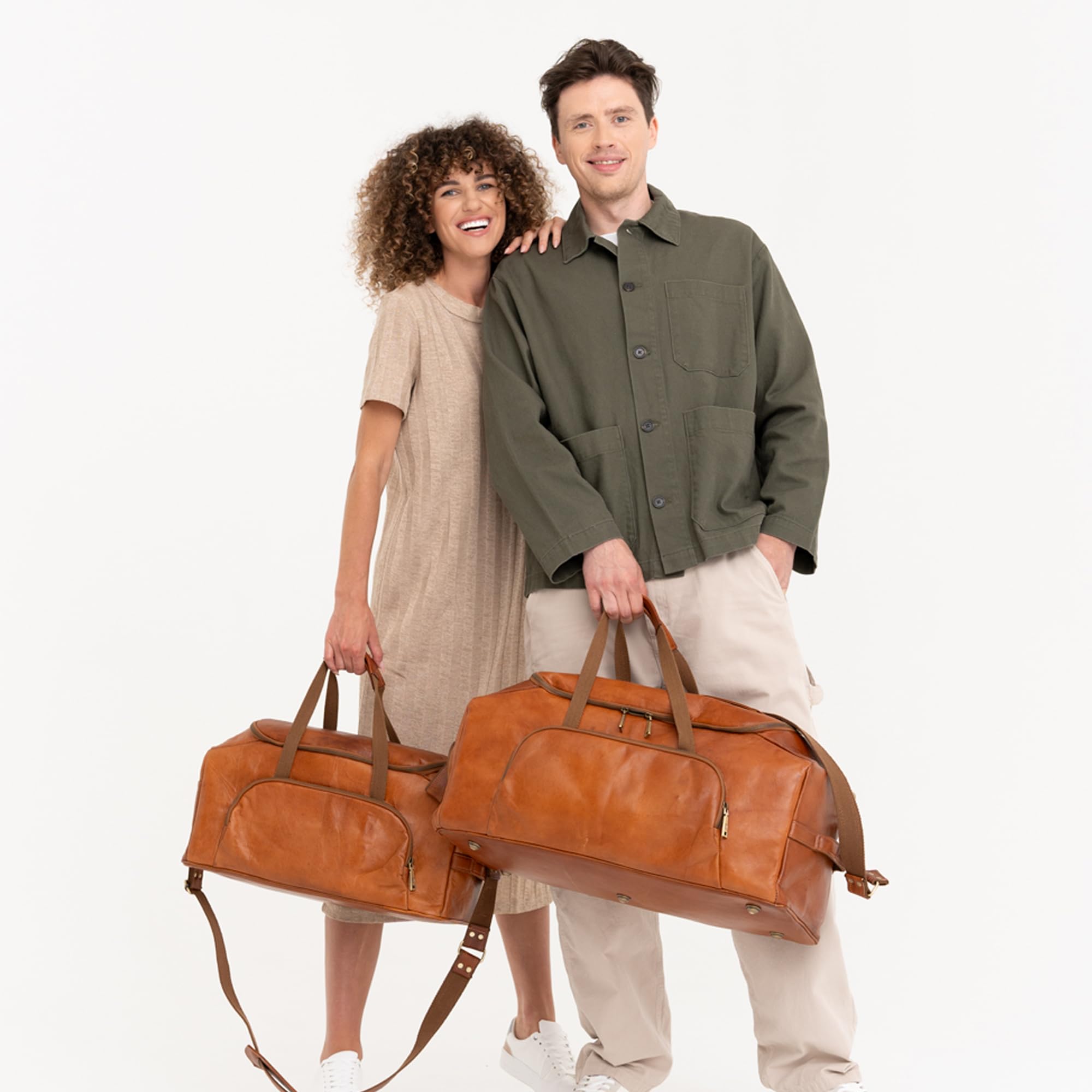Berliner Bags Borsone da Viaggio Denver M in Pelle Conciata al Vegetale, Compatto con Tracolla Regolabile, Ideale per Weekend e Tempo Libero, Uomo e Donna – Marrone