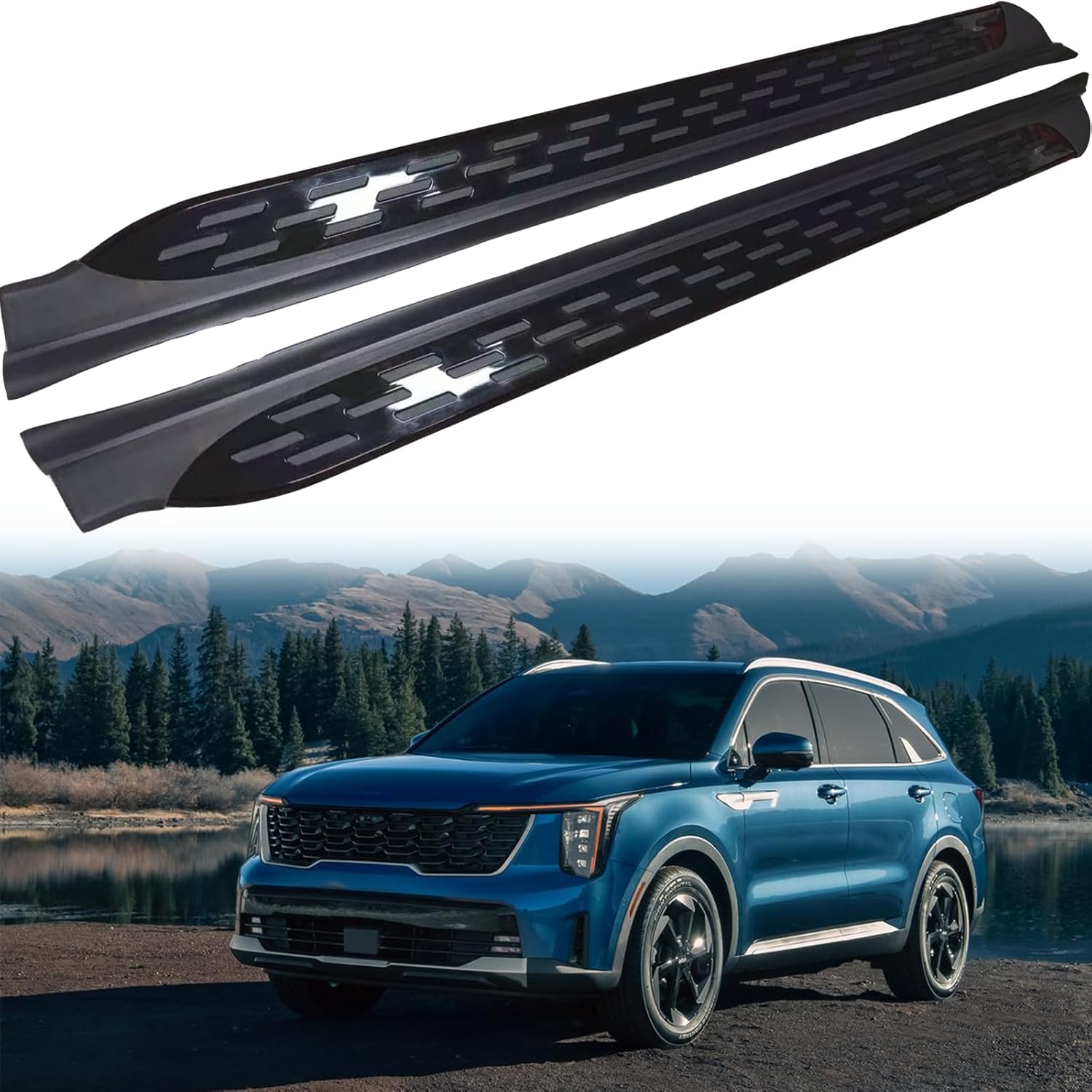 2 PCS Running Boards Fits for K Sorento 2024 2025 2026 Black Nerf Bar Side Steps