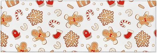 Miniatura 5 de Alfombras de pasillo, calcetines de hombre de jengibre de Navidad, guantes de copo de nieve, bastones de caramelo antideslizantes de perfil bajo,