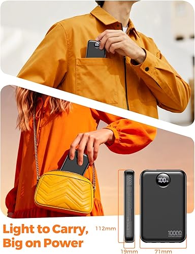 Miniatura 2 de Banco de energía de 10000 mAh con 4 cables integrados, cargador portátil de carga rápida PD de 20 W con pantalla LED, salidas USB-C y USB-A, 5