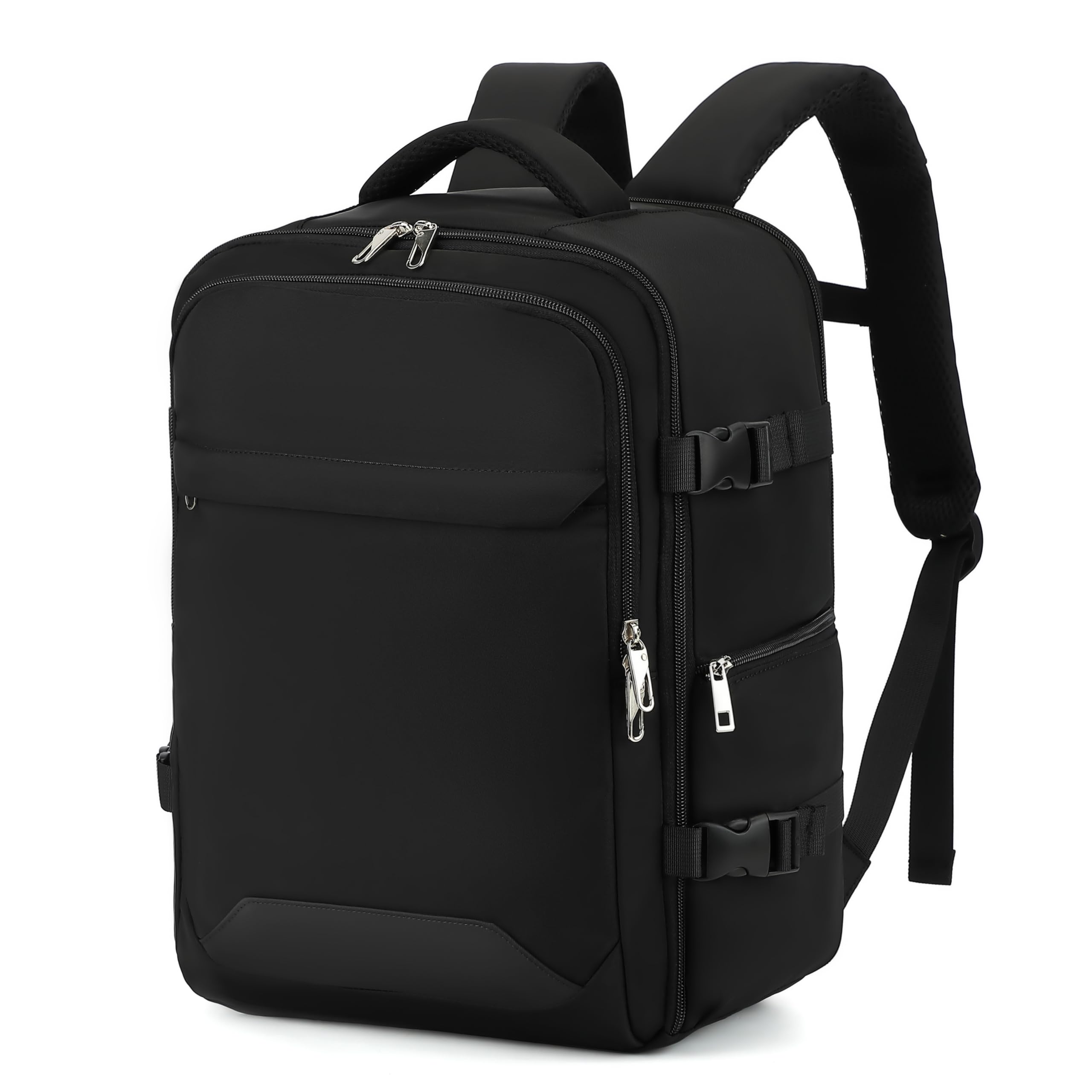 Mochila 40x30x20 para Ryanair Expande a 40x30x25 | 24L Ampliable a 30L Mochila Viaje Cabina Avion 40x20x25 Maleta con Bolsillo Antirrobo para Hombre y Mujer, Negro