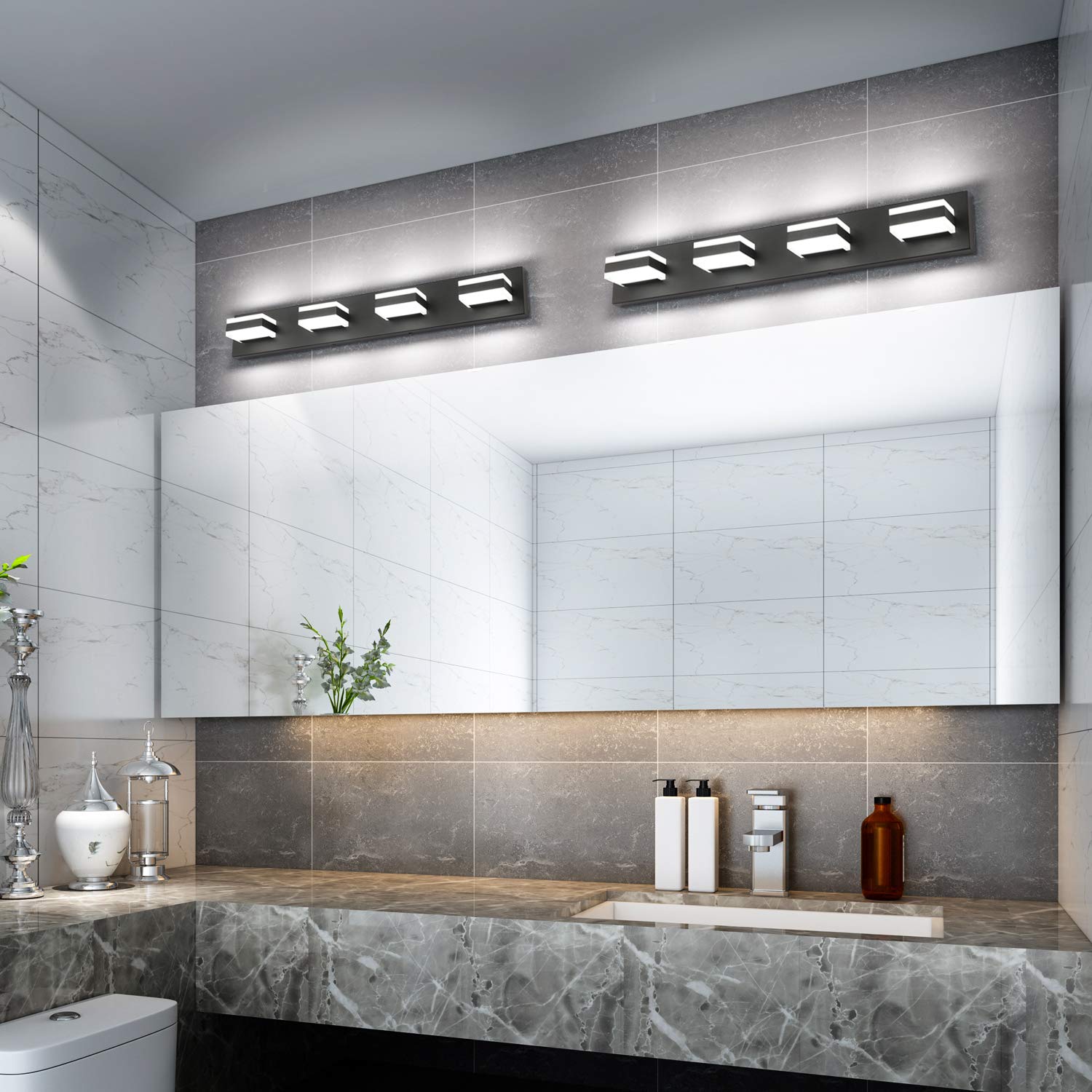 Buy SOLFART Dimmable LED Modern Matt Black Bathroom Vanity Lights Over