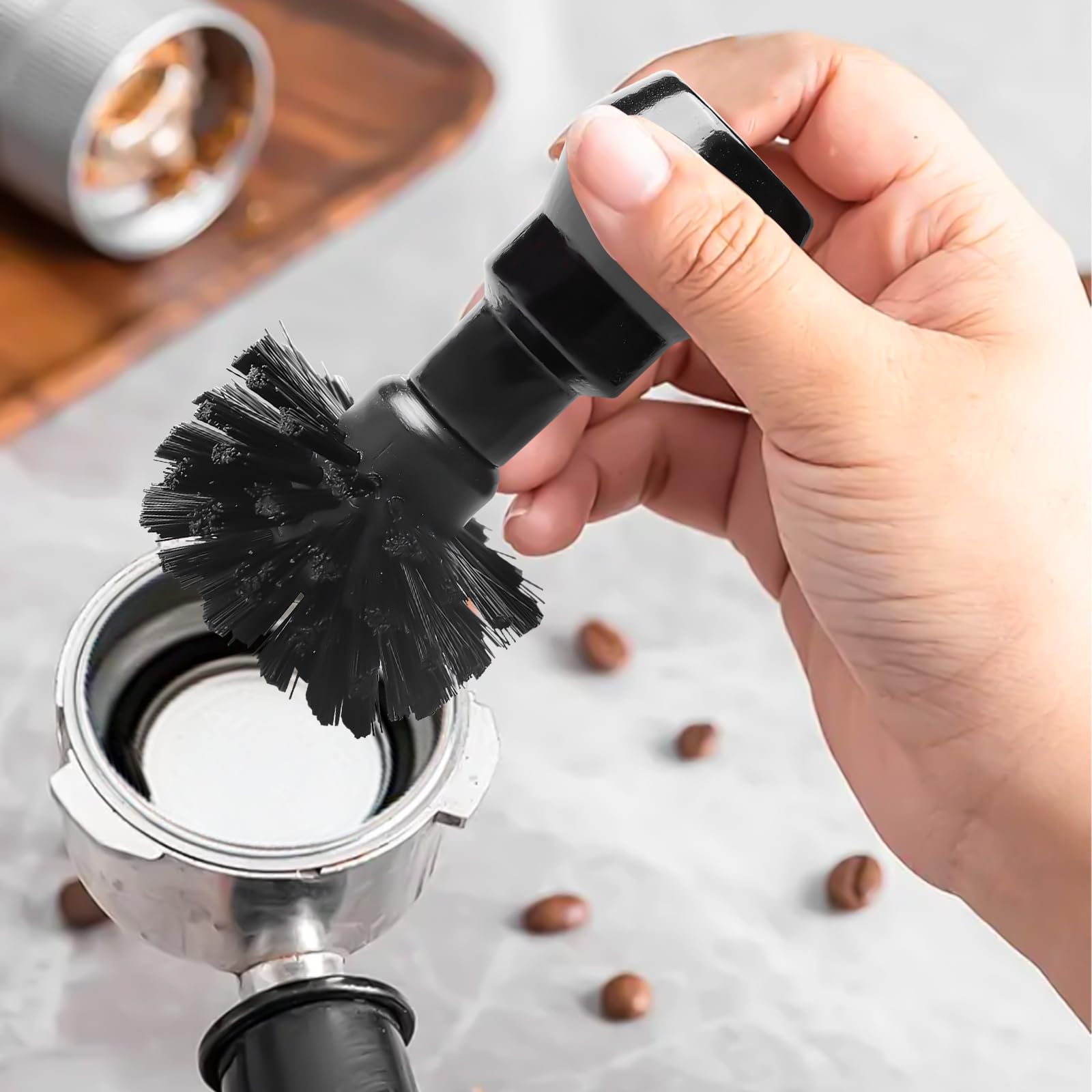 Set Di 16 Spazzole Per Barista | 5 Spazzole Per Caffè, Puntina Per Latte Art E Stecchini, In Legno E Plastica, Per Una Pulizia Profonda Del Portafiltro