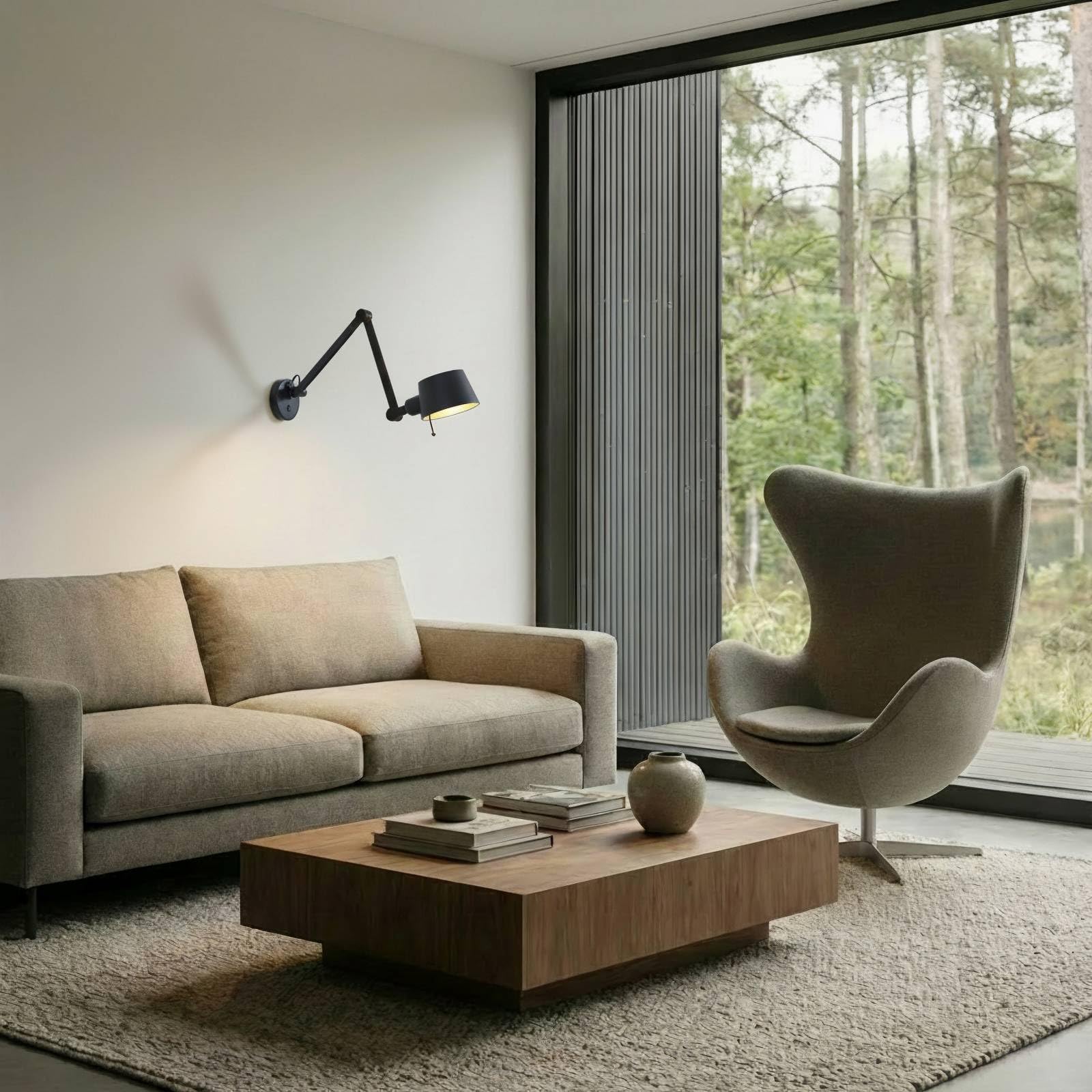 Lucande Wandleuchte, Wandlampe Innen Silka (Modern) in Schwarz aus Metall (1 flammig E27) - Wandstrahler Wandbeleuchtung Schlafzimmer/Wohnzimmer Wohnzimmerleuchte