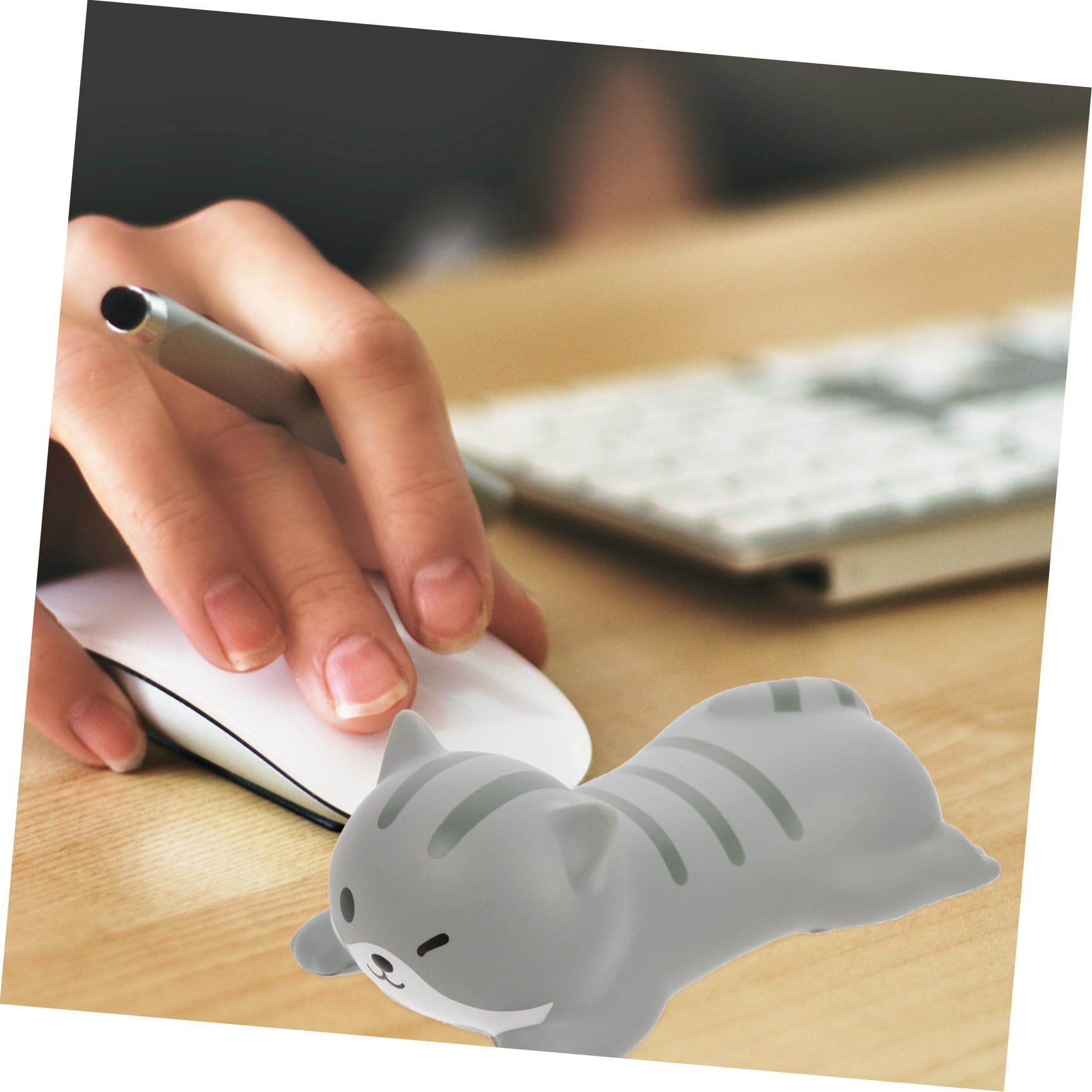 STOBOK 5pezzi Tappetino Per Mouse Con Poggiapolsi Forma Di Gatto Pu Supporto Antiscivolo Per Laptop e Scrivania Design Carino e Comfortevole Per Ufficio e Casa