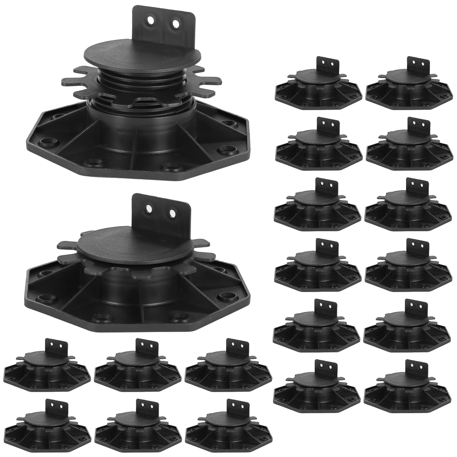 20 PCS Adjustable Deck Supports, Plastic Deck Support Blocks, Pedestal Paver Deck Foundation Base, Floating Deck Platform, Deck Floor Support for Balconies, Patios, Courtyards