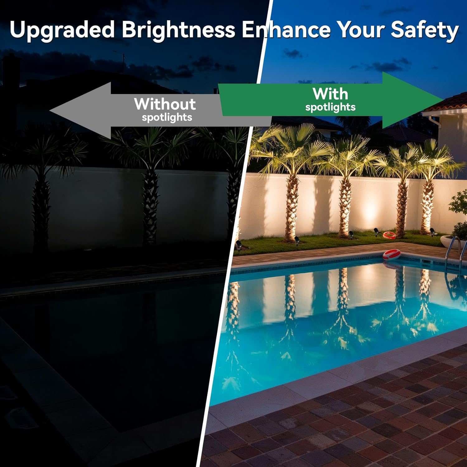 Landscape Lighting Low Voltage Outdoor Spotlight with Wire Connectors, 12V LED Landscape Path Lights for Garden Pathway Yard Tree, 10W Aluminum Up Lighting IP66 Waterproof & 4000K, 10 Pack