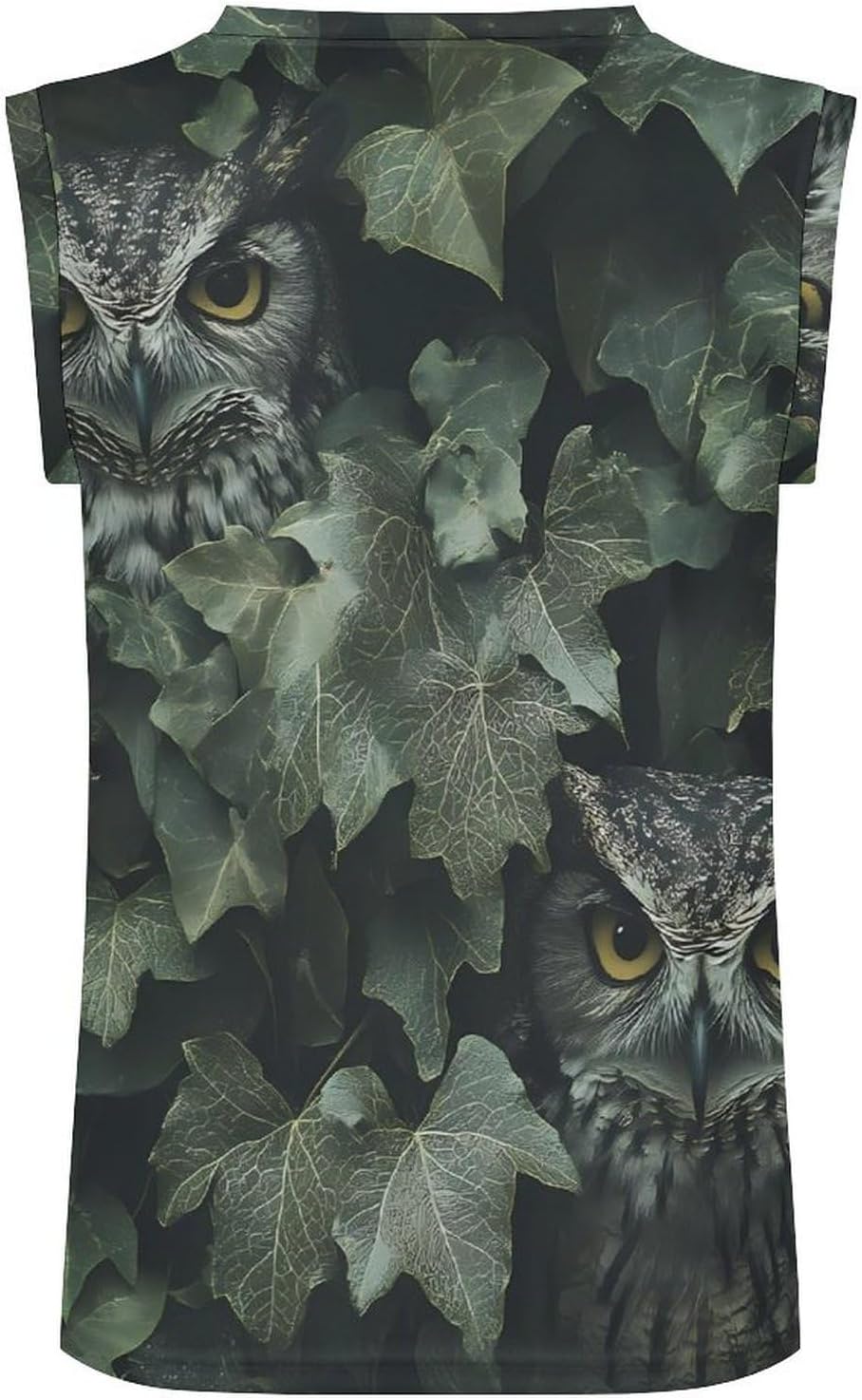 Owl Hiding in The Ivy Men's V-Neck Basketball Tank Top Sleeveless Workout Tank Shirts Gym Fitness Tees Vest